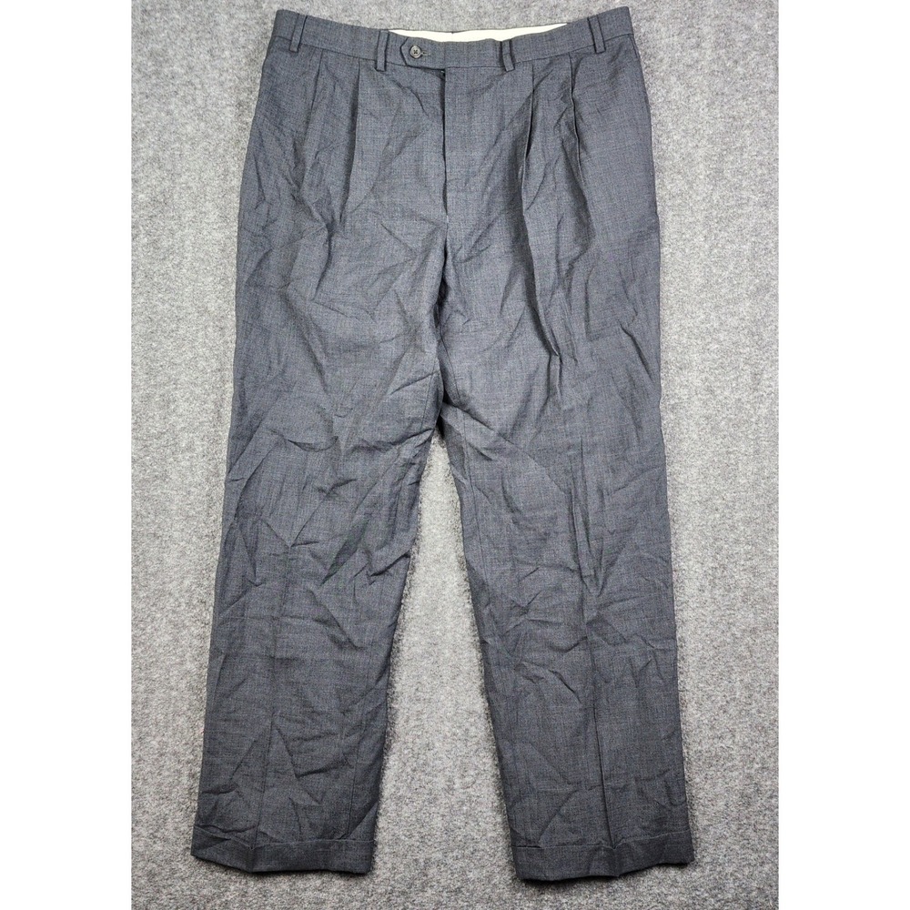 Lauren Ralph Lauren Dress Pants Mens 38x32 Wool Pleated Cuffed Total Comfort
